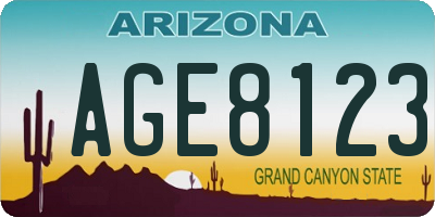 AZ license plate AGE8123