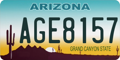 AZ license plate AGE8157
