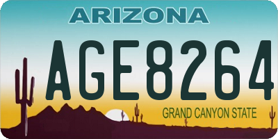 AZ license plate AGE8264