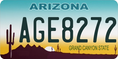 AZ license plate AGE8272