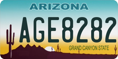 AZ license plate AGE8282