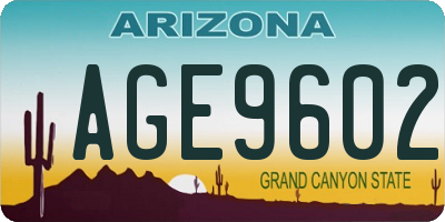 AZ license plate AGE9602