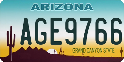 AZ license plate AGE9766