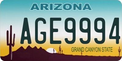 AZ license plate AGE9994