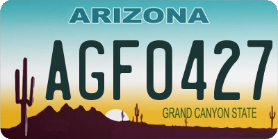 AZ license plate AGF0427
