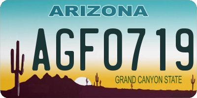 AZ license plate AGF0719
