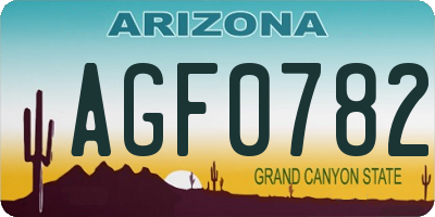 AZ license plate AGF0782