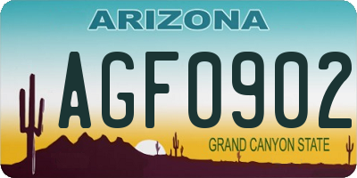 AZ license plate AGF0902