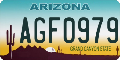 AZ license plate AGF0979