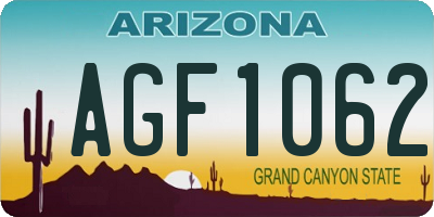 AZ license plate AGF1062