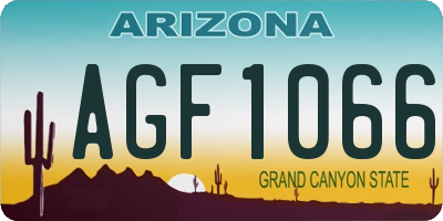 AZ license plate AGF1066