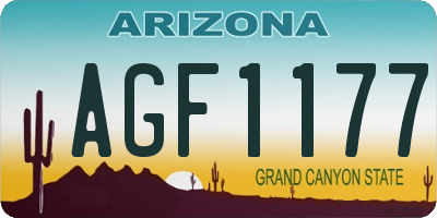 AZ license plate AGF1177