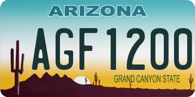 AZ license plate AGF1200
