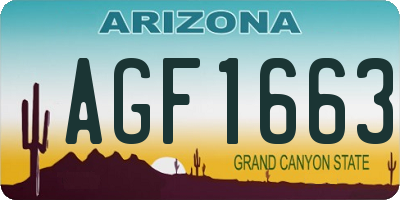 AZ license plate AGF1663