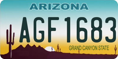 AZ license plate AGF1683