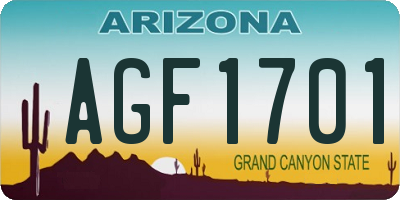 AZ license plate AGF1701