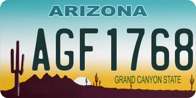 AZ license plate AGF1768