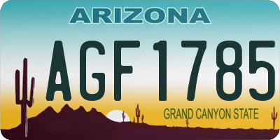 AZ license plate AGF1785