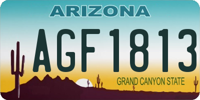 AZ license plate AGF1813