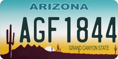 AZ license plate AGF1844