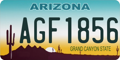 AZ license plate AGF1856