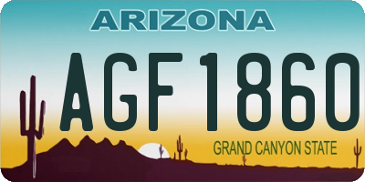 AZ license plate AGF1860