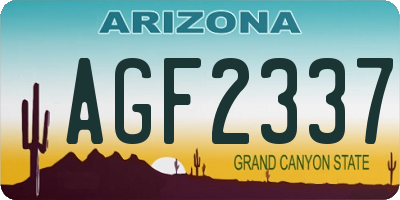 AZ license plate AGF2337