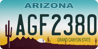AZ license plate AGF2380