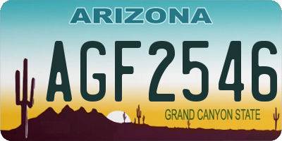 AZ license plate AGF2546