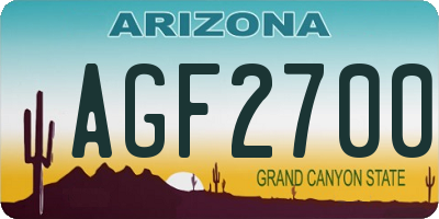 AZ license plate AGF2700