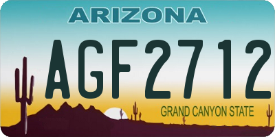 AZ license plate AGF2712