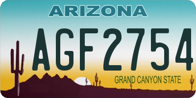 AZ license plate AGF2754