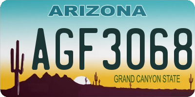 AZ license plate AGF3068