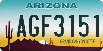 AZ license plate AGF3151