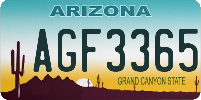 AZ license plate AGF3365