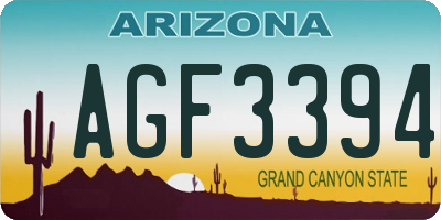 AZ license plate AGF3394