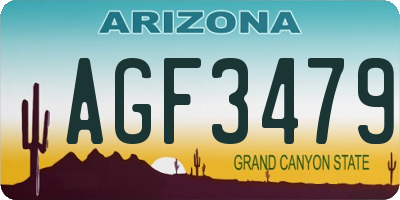 AZ license plate AGF3479