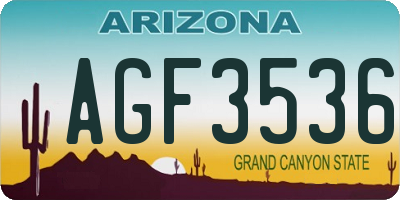 AZ license plate AGF3536