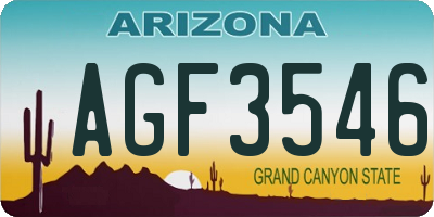 AZ license plate AGF3546