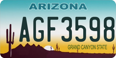 AZ license plate AGF3598