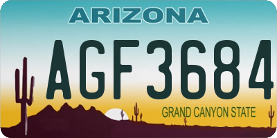 AZ license plate AGF3684