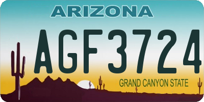 AZ license plate AGF3724