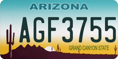 AZ license plate AGF3755