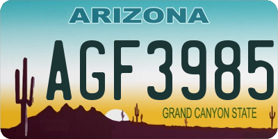 AZ license plate AGF3985