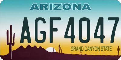 AZ license plate AGF4047
