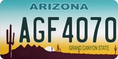 AZ license plate AGF4070