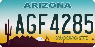 AZ license plate AGF4285