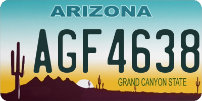 AZ license plate AGF4638