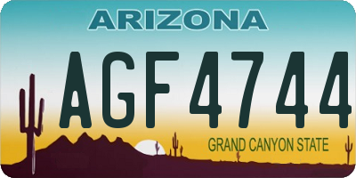 AZ license plate AGF4744