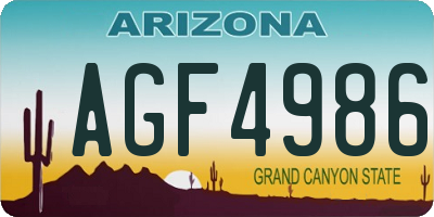 AZ license plate AGF4986